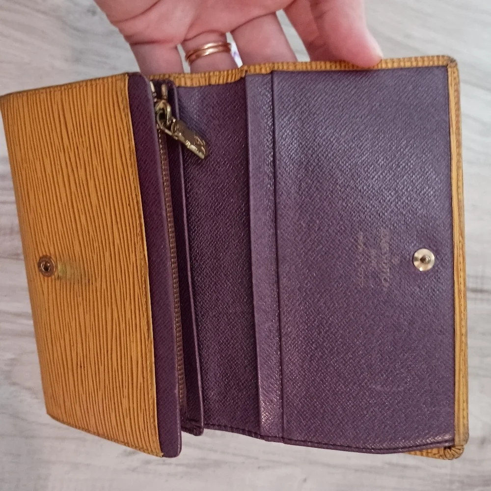Louis Vuitton EPI Yellow & Purple Leather Tresor Porte-tresor Zip Wallet - Picture 7 of 12
